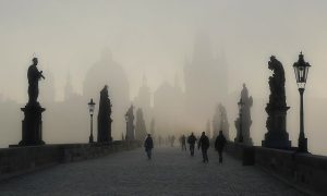 Charles Bridge, Prague, in the mist