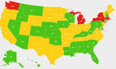 Individual US state executive actions against flavoured vaping products
